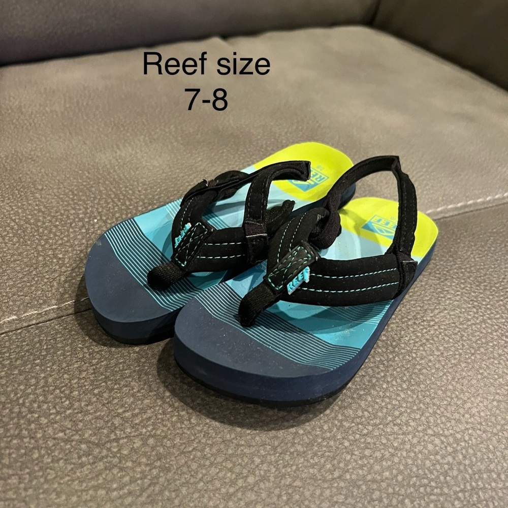 Reef Youth Aqua and Black Flip Flops